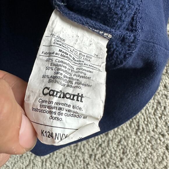Carhartt Sweatshirt Mens Large Blue Loose Fit Midweight Crewneck Pullover - Picture 6 of 12